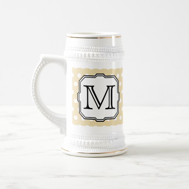 Ihr Brief. Benutzerdefiniertes Monogramm. Beige Po Bierglas (Links)