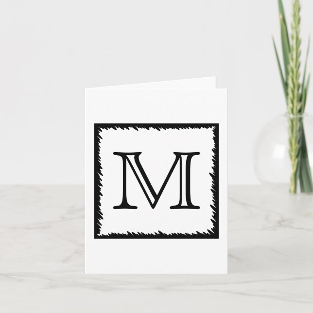 Ihr Brief. Benutzerdefiniertes Monogramm. Schwarz  (Vorderseite)