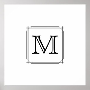 Ihr Brief. Benutzerdefiniertes Monogramm. Schwarz  Poster