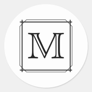 Ihr Brief. Benutzerdefiniertes Monogramm. Schwarz  Runder Aufkleber