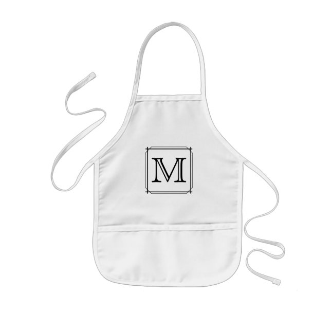 Ihr Brief. Benutzerdefiniertes MonogrammSchwarz un Kinderschürze (Vorne)