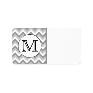 Ihr Brief. Grau Zigzag Muster Monogramm. Adressaufkleber