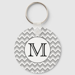 Ihr Brief. Gray Zigzag Muster Monogram. Schlüsselanhänger