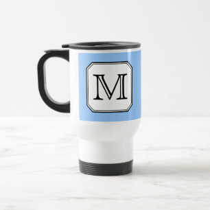 Ihr Brief. Kundenspezifisches Monogramm. Blaues Reisebecher
