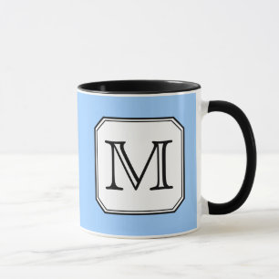 Ihr Brief. Kundenspezifisches Monogramm. Blaues Tasse