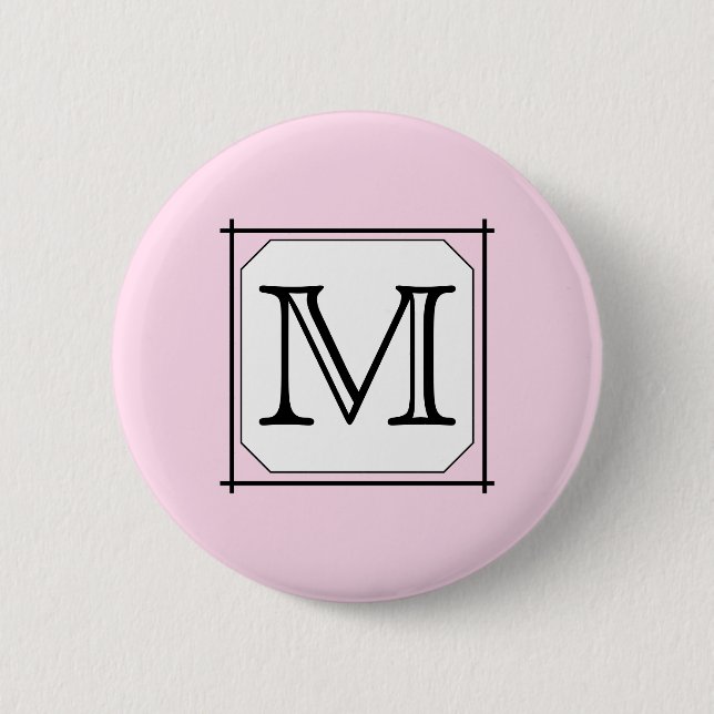 Ihr Brief. Kundenspezifisches Monogramm. Rosa Button (Vorderseite)