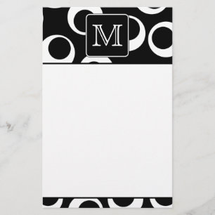 Ihr Brief. Schwarz-Weiß-Monogramm Fun-Muster Briefpapier