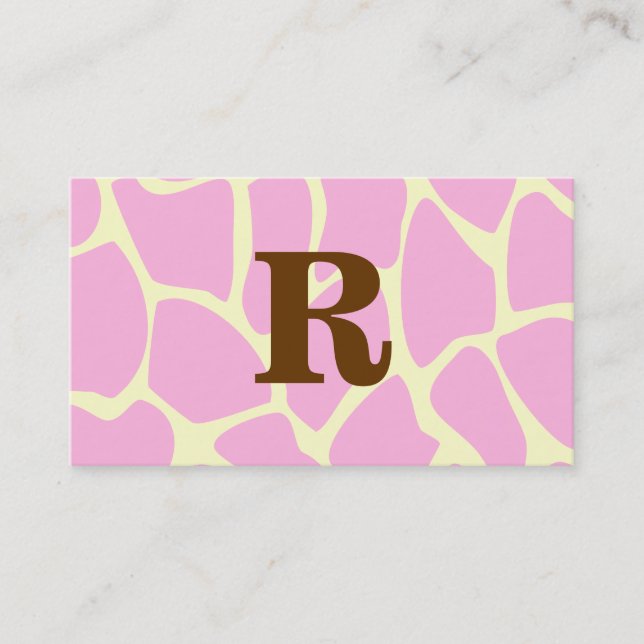 Ihr Buchstabe-Gewohnheits-Monogramm. Rosa Visitenkarte (Vorderseite)