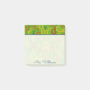 Ihr buntes Alphabet des Text-  Post-it Klebezettel