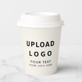 Ihr Business-Logo Einfach Minimalistisches Elfenbe Pappbecher