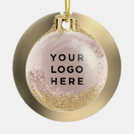 Ihr Business-Logo Goldroid Weihnachtsball Custom Keramik Ornament
