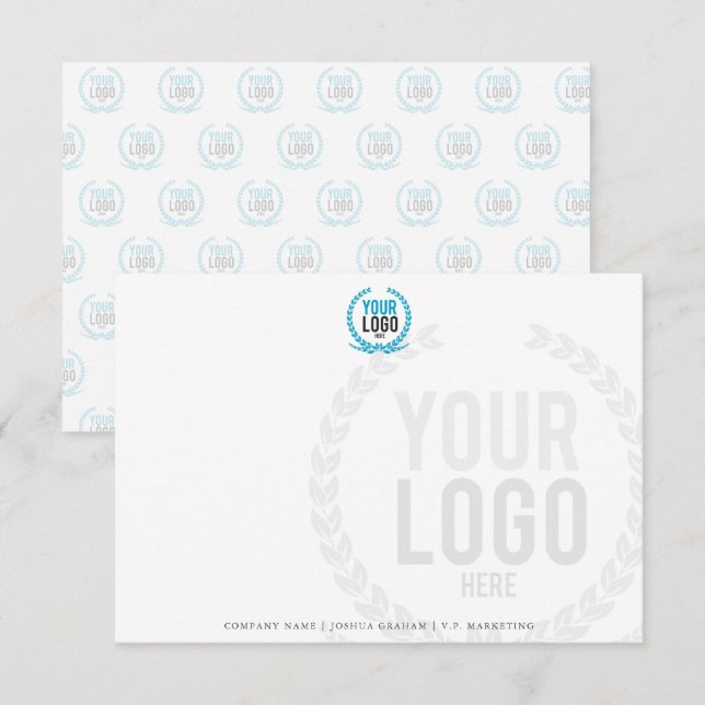 Ihr Business-Logo im Hintergrund Einladung (Vorne/Hinten)