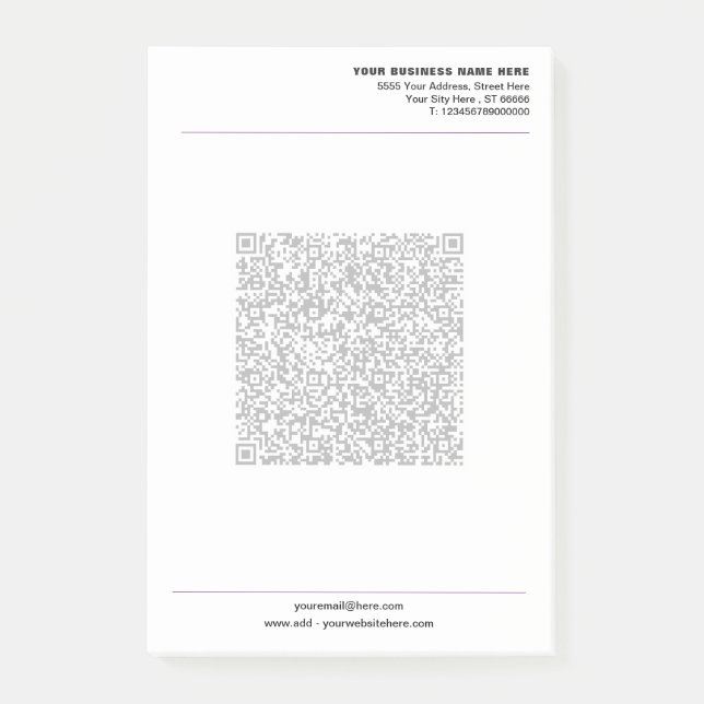 Ihr Business Post-it® Notizblock mit QR-Code (Vorderseite)