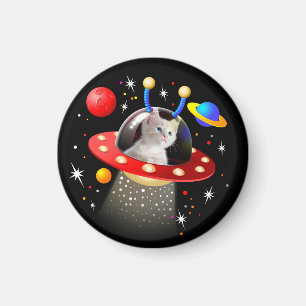 Ihr Cat Space Traveller UFO SciFi Personalisiert Magnet