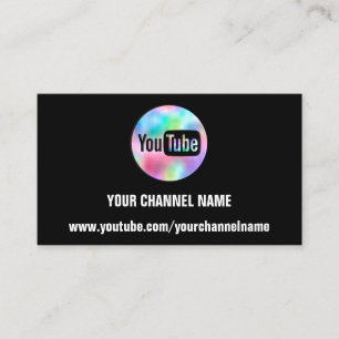 IHR CHANNEL NAME YOUTUBER SUSCRIBE LOGO QR BLACK VISITENKARTE