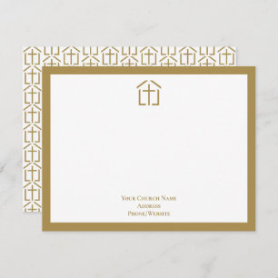 Ihr Church Name Logo Cross Gold Note Card Mitteilungskarte