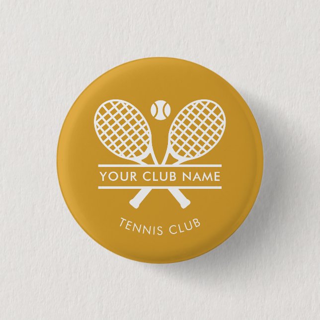 Ihr Club Name Rasen Tennis Racket Icons Team Swag Button (Vorderseite)