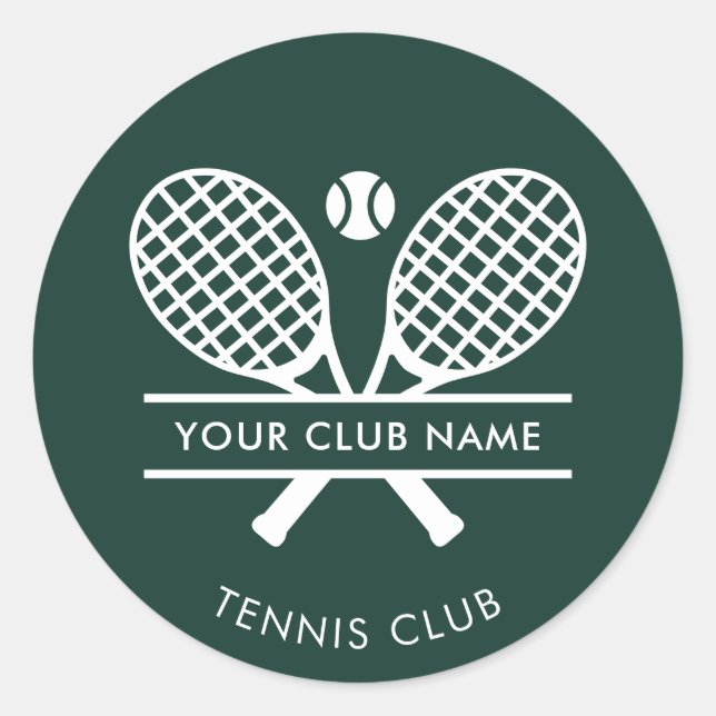 Ihr Club Name Tennis Sport Grün Farbe Runder Aufkleber (Vorderseite)