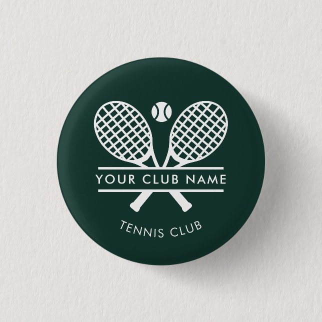Ihr Club Name Tennis Team Green Custom Button (Vorderseite)