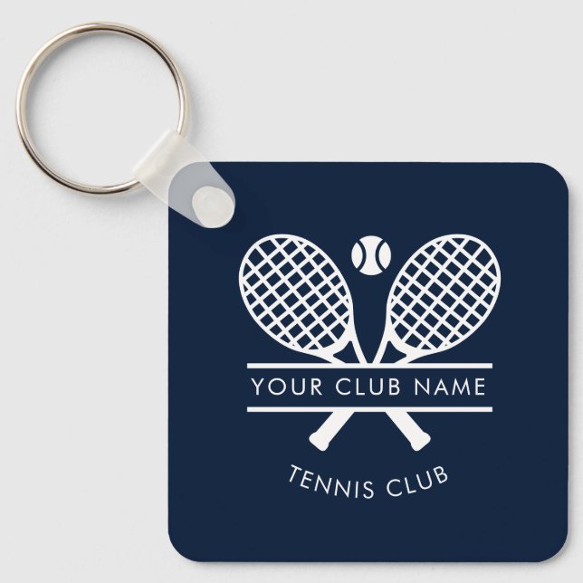 Ihr Club Name Tennis Team Spieler Custom Schlüsselanhänger (Vorderseite)