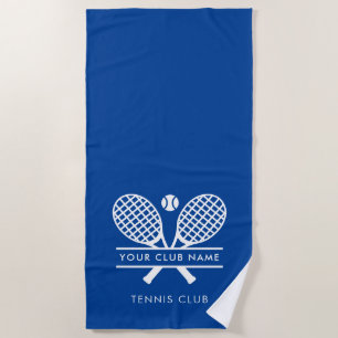 Ihr Country Club Name Lawn Tennis Team Blau Strandtuch