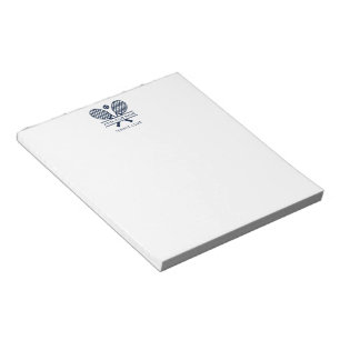 Ihr Country Club Name Tennis Rackets Motif Custom Notizblock