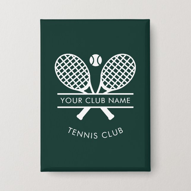 Ihr Country Club Name Tennis Team Green Custom Button (Vorderseite)