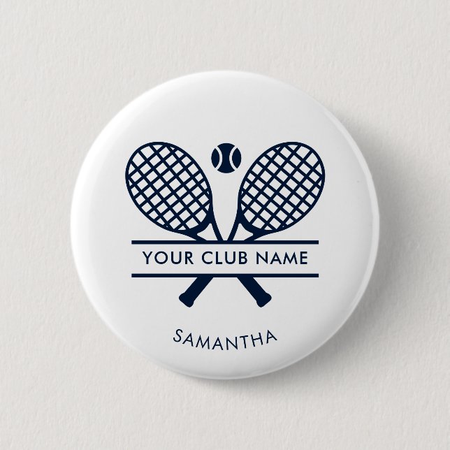 Ihr Country Club Tennis Player Name Custom Button (Vorderseite)