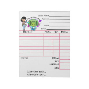 Ihr Crafty Invoice Notepad Notizblock