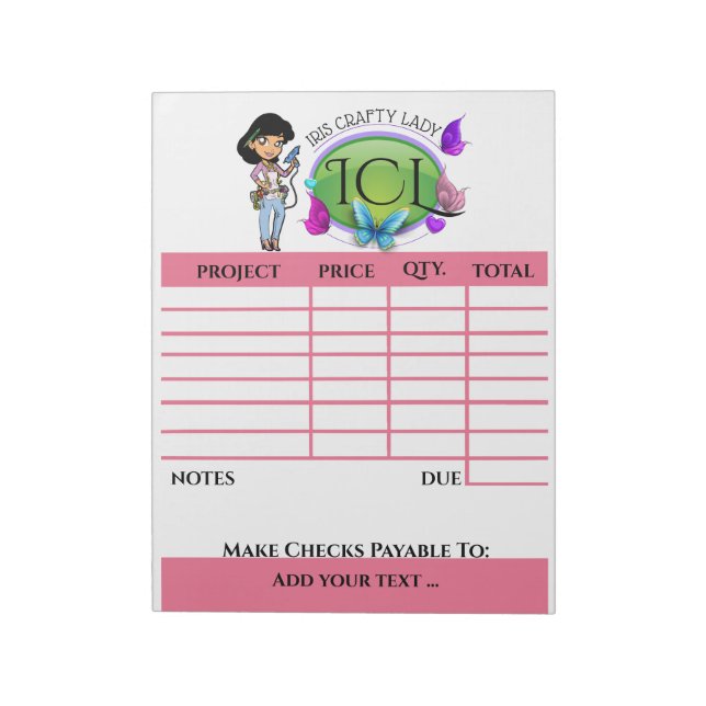 Ihr Crafty Invoice Notepad Notizblock (Rotiert)
