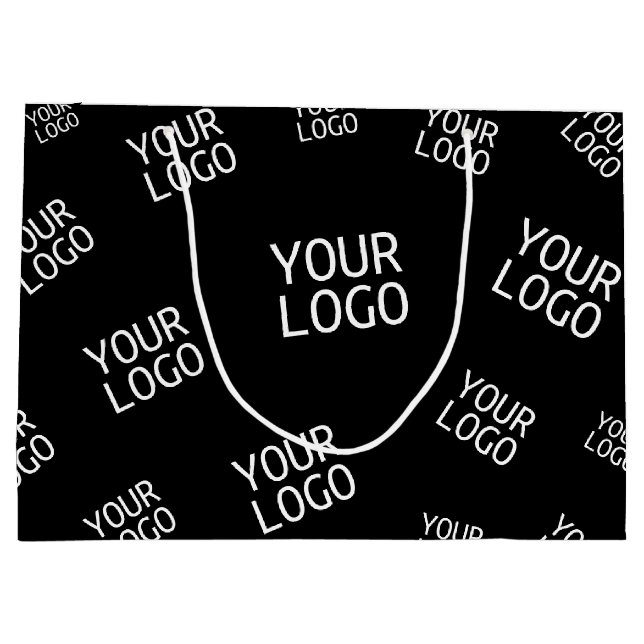 Ihr Design, Ihr Foto oder Ihr Firmenlogo zufällig  Große Geschenktüte (Rückseite)