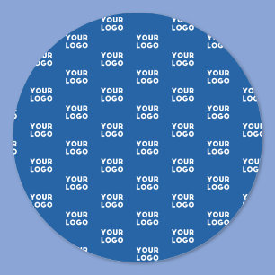 Ihr Design oder Firmenlogo Blaues Fliesenmuster Runder Aufkleber