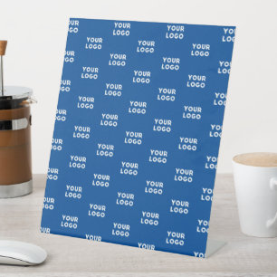 Ihr Design oder Firmenlogo Blaues Fliesenmuster Sockelschild