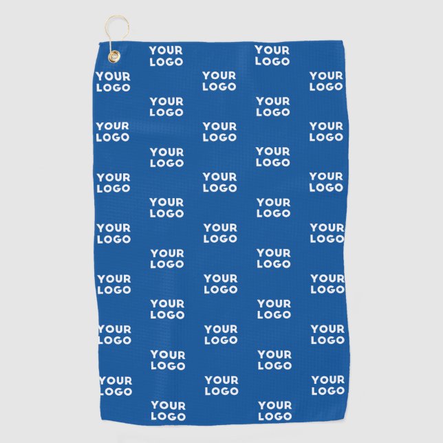 Ihr Design- oder Firmenlogo | Blaugeflechte Muster Golfhandtuch (Vorderseite)