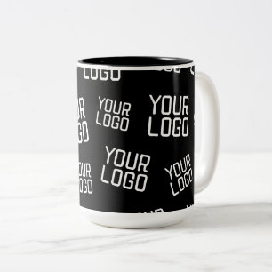 Ihr Design- oder Firmenlogo   Random Platzierung Zweifarbige Tasse