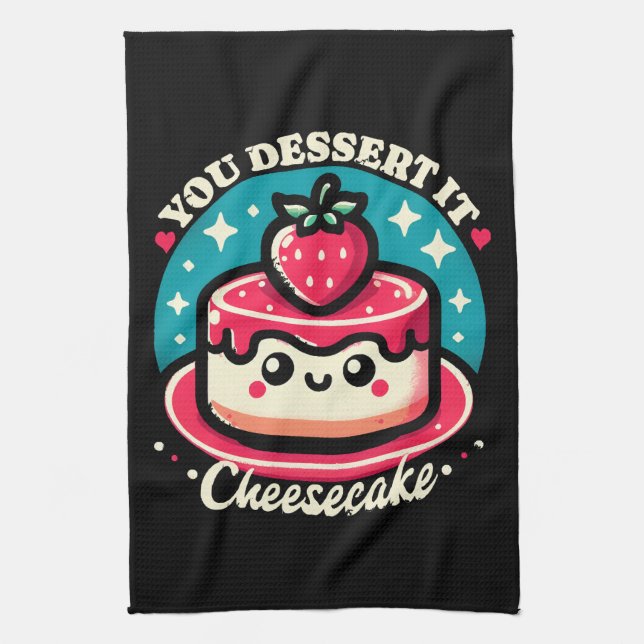 Ihr Dessert - Cheesecake Kawaii Geschirrtuch (Vertikal)