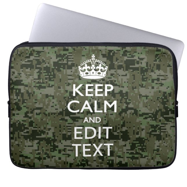 Ihr digitaler Text Camouflage Woodland Behalte Ruh Laptopschutzhülle (Vorderseite)