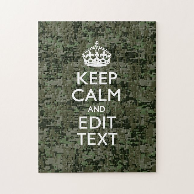 Ihr digitaler Text Camouflage Woodland Behalte Ruh Puzzle (Vertikal)