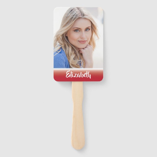 Ihr eigener Foto Monogram Abschluss Handlüfter Fächer (Rückseite)