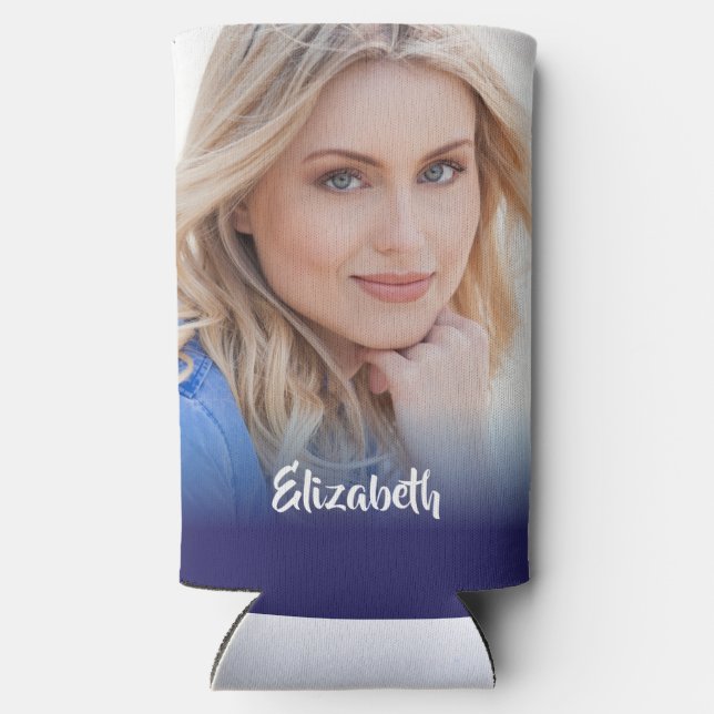 Ihr eigener Foto Monogram-Abschluss Selters Dosenkühler (Rückseite)