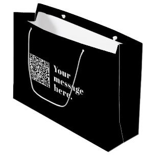 Ihr eigener hochgeladener QR-Code und editierbarer Große Geschenktüte