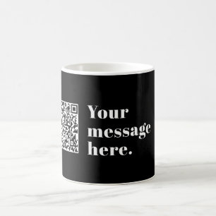 Ihr eigener hochgeladener QR-Code und editierbarer Kaffeetasse