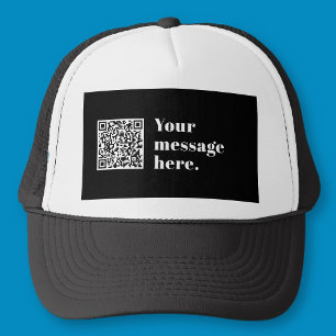 Ihr eigener hochgeladener QR-Code und editierbarer Truckerkappe