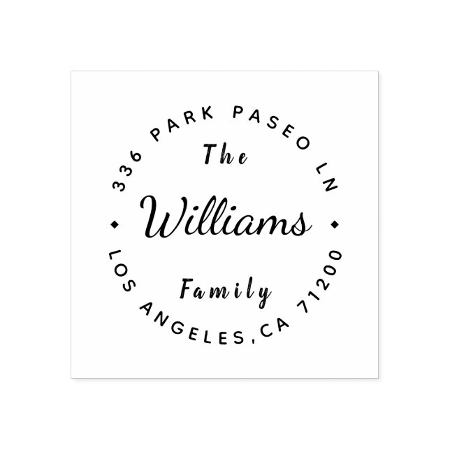 Ihr eigener moderner Familienname Rücksendeadresse Gummistempel (Prägung)