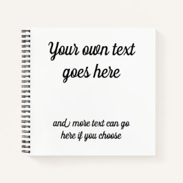Ihr eigener Text auf der Vorderseite. Schwarzer Te Notizbuch