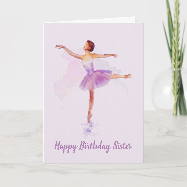 Ihr eigener Text auf diesem schönen Lilac Ballerin Karte (Vorderseite)