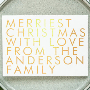 Ihr eigener Text Gold Foil Frohe Weihnachtskarte Folienkarte