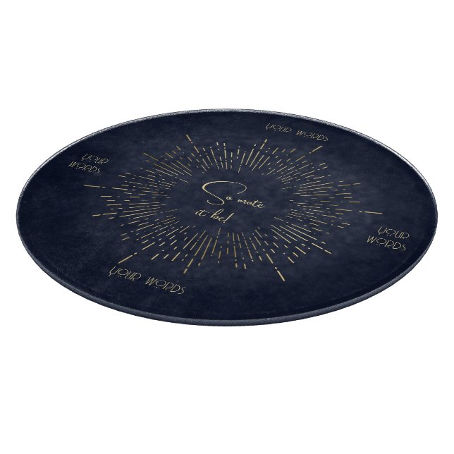 Ihr eigenes Blue & Gold Celestial Mandala erstelle Schneidebrett (Ecke)