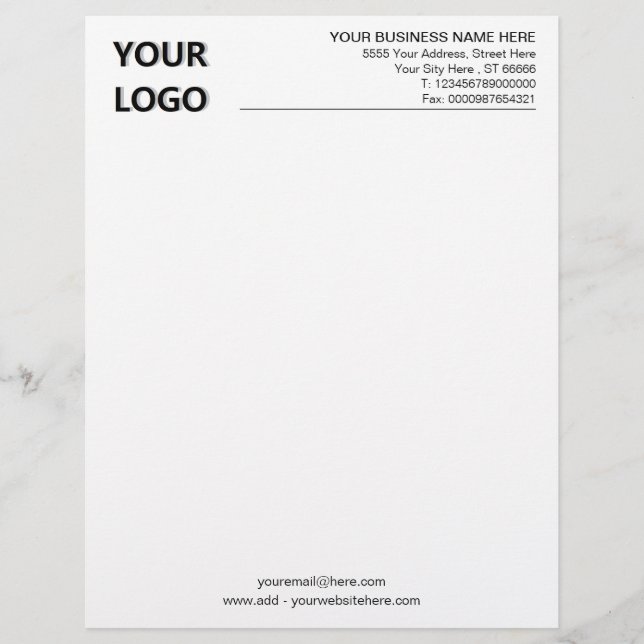 Ihr eigenes Design-Business-Briefkopf mit Logo Briefbogen (Vorderseite)