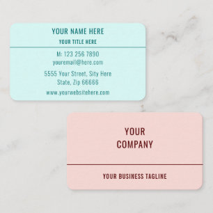 Ihr eigenes Design mit der Lieblingsfarben-Visiten Visitenkarte